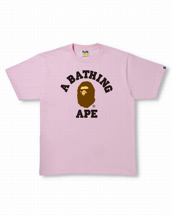 Camiseta Bape College Hombre Rosas | 739846-AVF