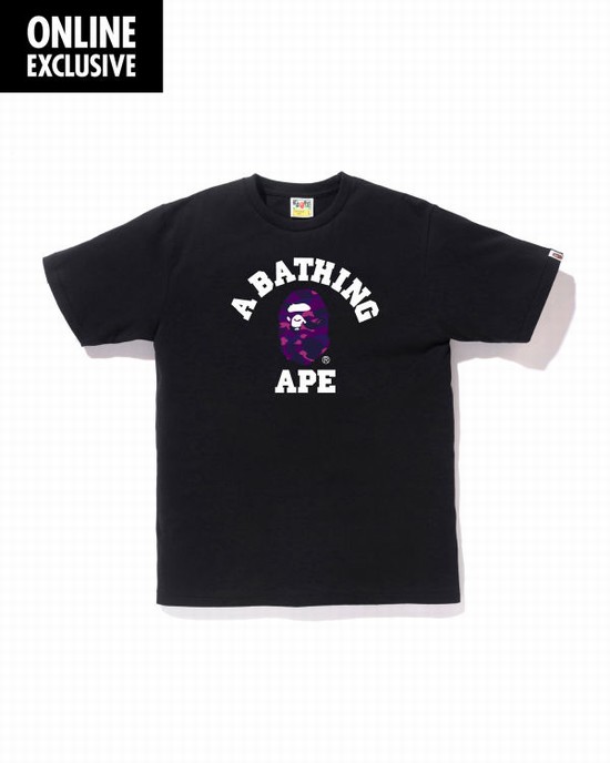 Camiseta Bape Color Camo College Hombre Morados Oscuro | 072369-UPD