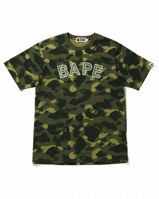 Camiseta Bape Color Camo Hombre Verdes | 987506-TJC