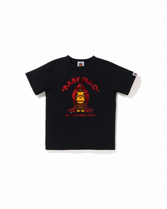 Camiseta Bape Color Camo Milo Niños Negros | 612947-ZWV