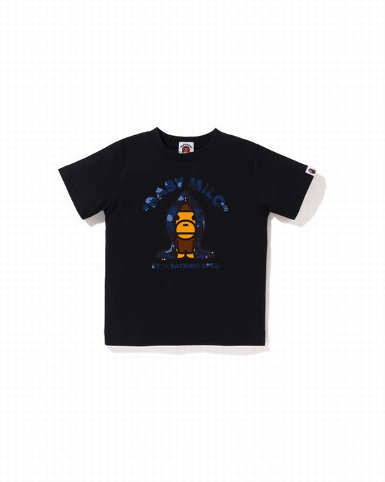 Camiseta Bape Color Camo Milo Niños Negros | 943275-PKZ