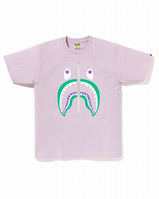 Camiseta Bape Colors Shark Hombre Morados | 986537-FAI