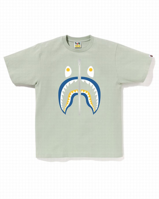 Camiseta Bape Colors Shark Hombre Verdes | 908421-VMI