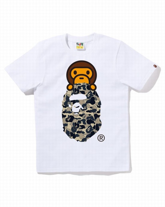 Camiseta Bape Cookie Camo 2 Milo On Ape Head Mujer Blancos | 674019-GQF