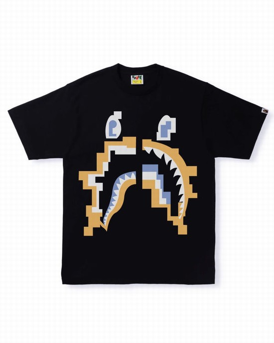 Camiseta Bape Digital Shark Hombre Negros | 926783-SIF