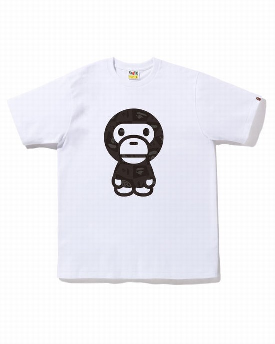 Camiseta Bape Distortion Big Milo Hombre Blancos | 186397-LYI