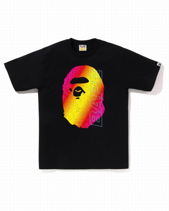 Camiseta Bape Electro Neon Hombre Negros | 942713-BAL