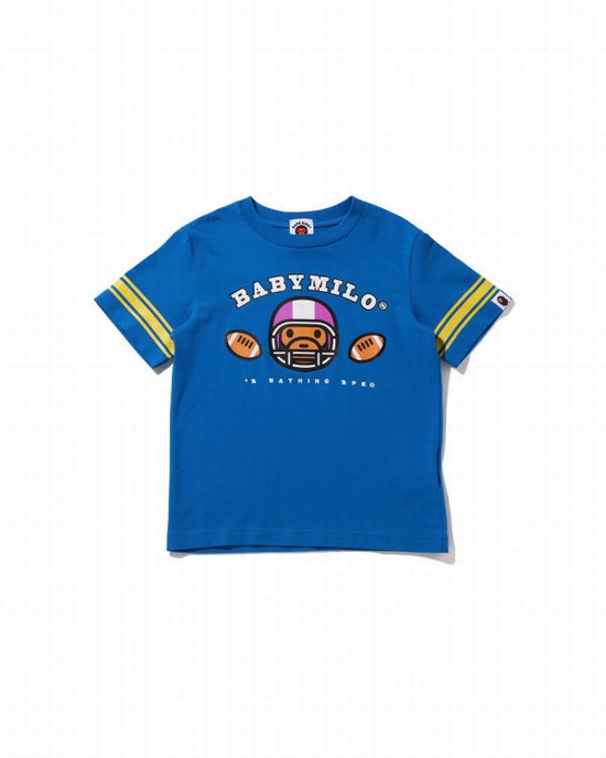 Camiseta Bape Football Milo Niños Azules | 543702-IEQ