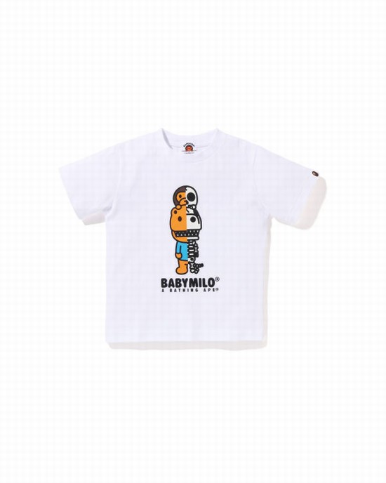 Camiseta Bape Glow In The Dark Rex Bone Niños Blancos | 967015-JKU