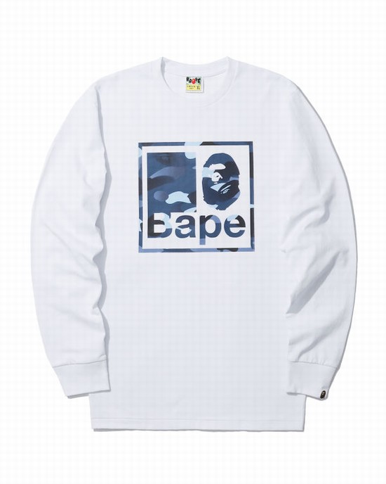 Camiseta Bape Gradation Camo Hombre Blancos | 692137-WAL