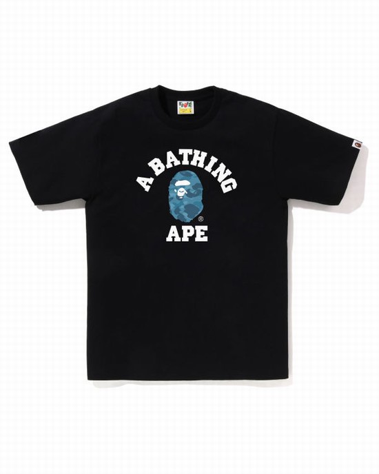 Camiseta Bape Honeycomb Camo College Hombre Negros | 974683-OPH