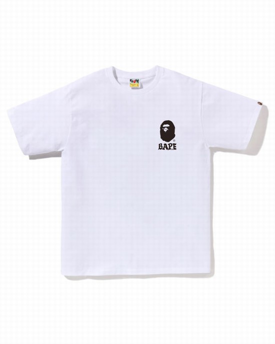 Camiseta Bape Japan Culture Lettered Hombre Blancos | 367504-NAJ