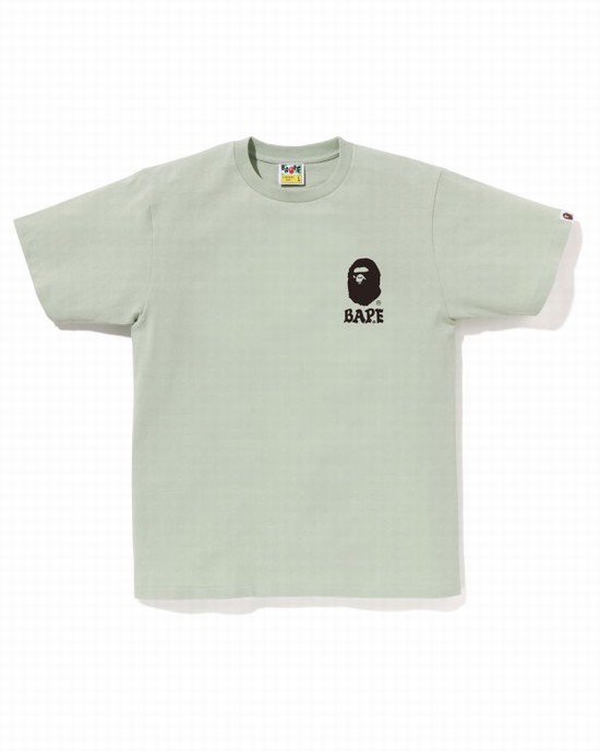 Camiseta Bape Japan Culture Lettered Hombre Verdes Oscuro | 651047-VJC