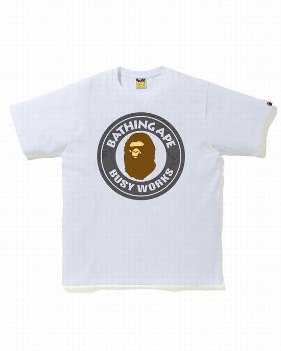 Camiseta Bape Line 1st Camo Busy Works Hombre Blancos | 928034-DAC