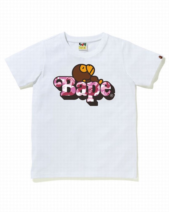 Camiseta Bape Marble Camo Milo On Niños Blancos | 794813-COS