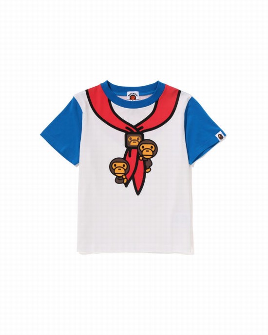 Camiseta Bape Milo Boy Scout Chief Print Niños Azules | 693105-RKO