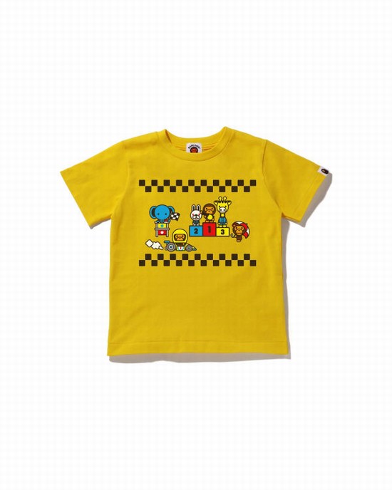 Camiseta Bape Milo Carreras #3 Niños Amarillos | 851724-QCP