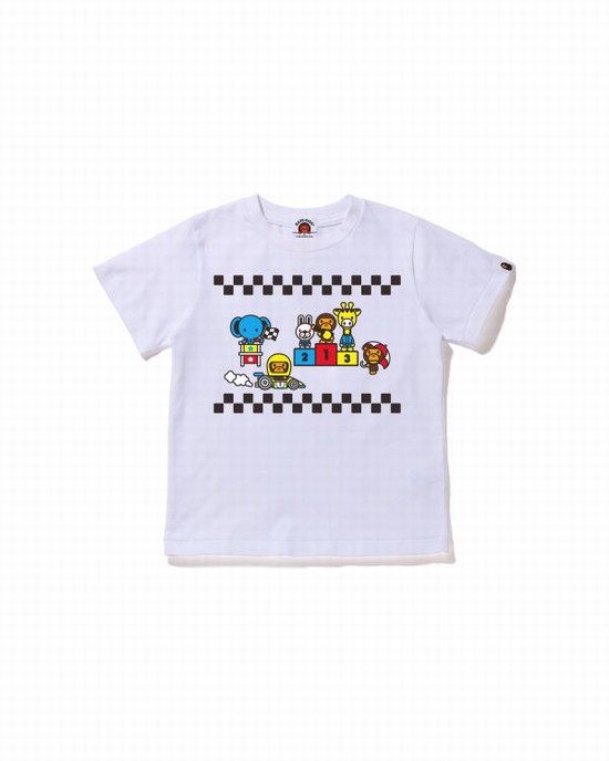 Camiseta Bape Milo Carreras #3 Niños Blancos | 902856-RPA