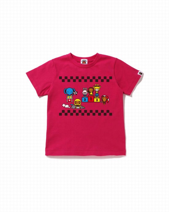 Camiseta Bape Milo Carreras #3 Niños Rosas | 873941-DCM