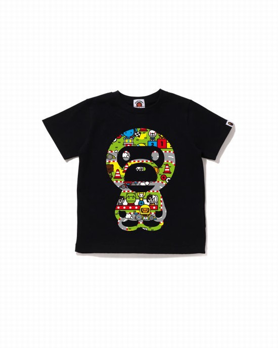 Camiseta Bape Milo Carreras Big Milo Niños Negros | 108973-VWT