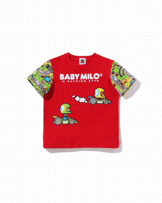 Camiseta Bape Milo Carreras Friends Niños Rojos Claro | 450381-PJU