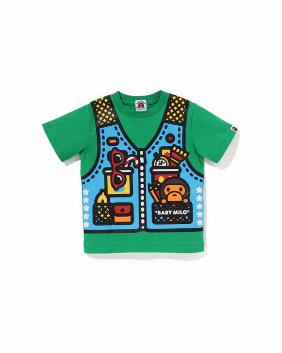 Camiseta Bape Milo Fishing Print Niños Turquesa | 095643-WLD