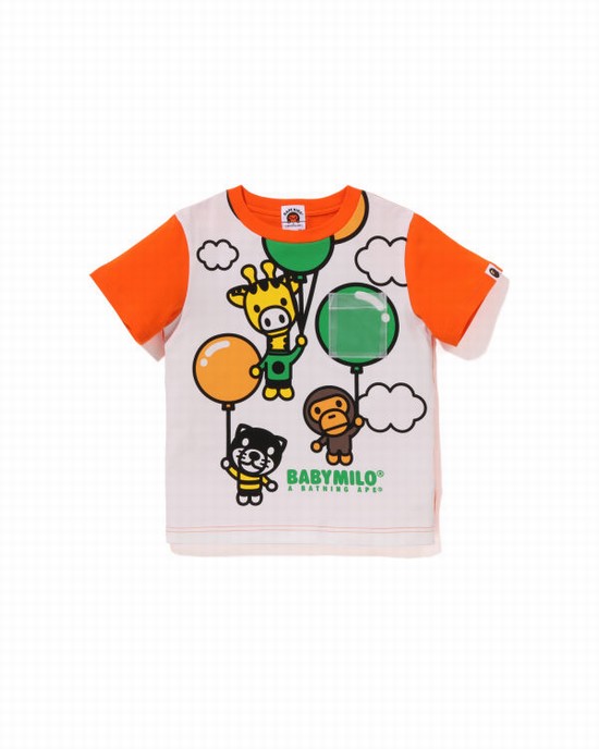 Camiseta Bape Milo Friends Balloon Niños Naranjas | 302769-HZU