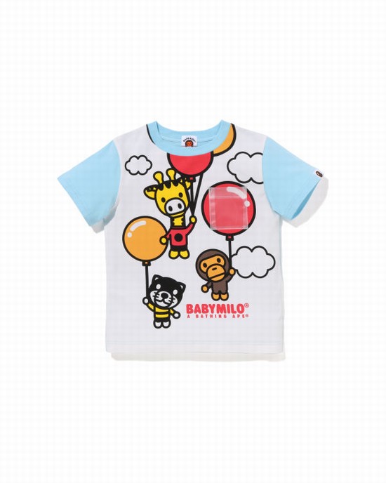 Camiseta Bape Milo Friends Balloon Niños Azules Claro | 953281-WGJ