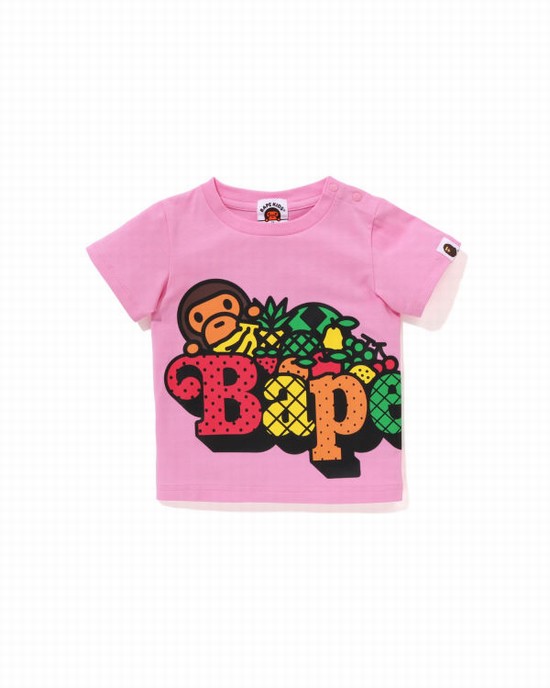 Camiseta Bape Milo Fruit Niños Rosas | 489326-HTW