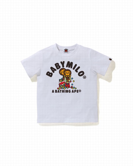 Camiseta Bape Milo Gum Ball Niños Blancos | 624759-WUA