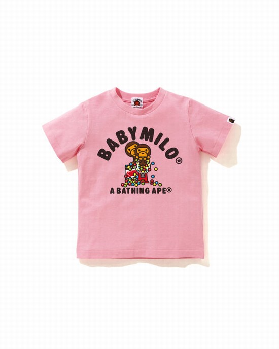 Camiseta Bape Milo Gum Ball Niños Rosas | 037268-AEF