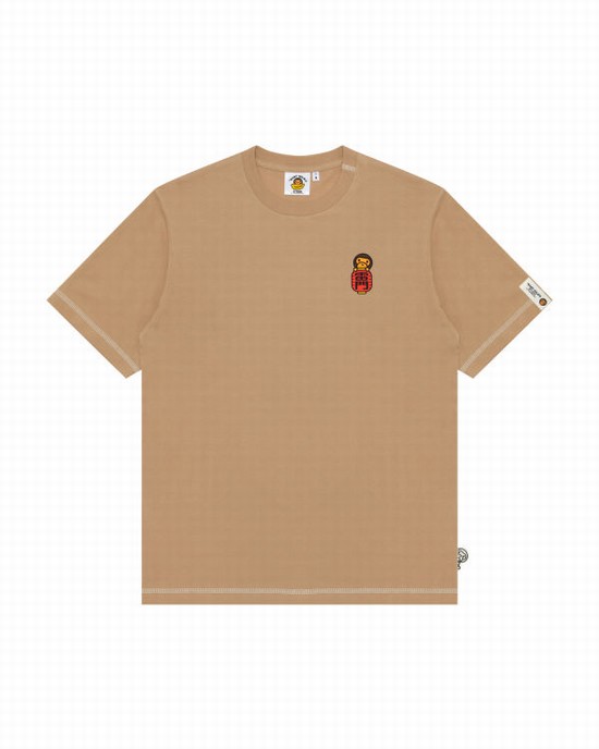 Camiseta Bape Milo Hombre Beige | 025947-WKO