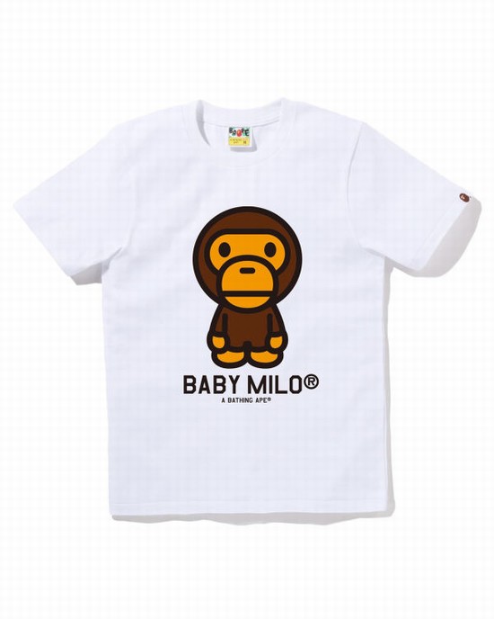 Camiseta Bape Milo Mujer Blancos | 691508-EFH