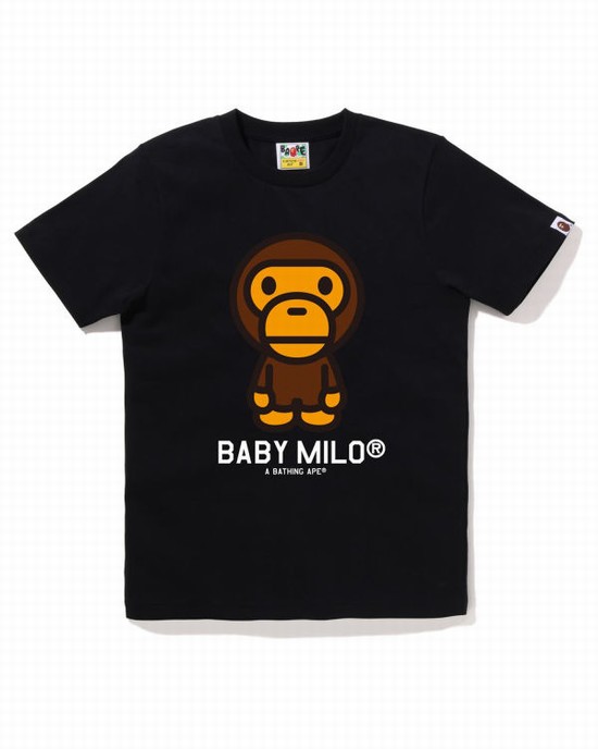 Camiseta Bape Milo Mujer Negros | 785432-CUX