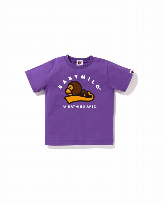 Camiseta Bape Milo Sleep Niños Morados | 751423-PKO