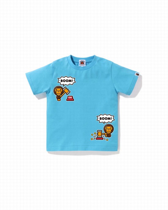 Camiseta Bape Milo Speech Balloon #4 Niños Azules | 263904-HJL