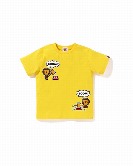 Camiseta Bape Milo Speech Balloon #4 Niños Amarillos | 648379-TJO