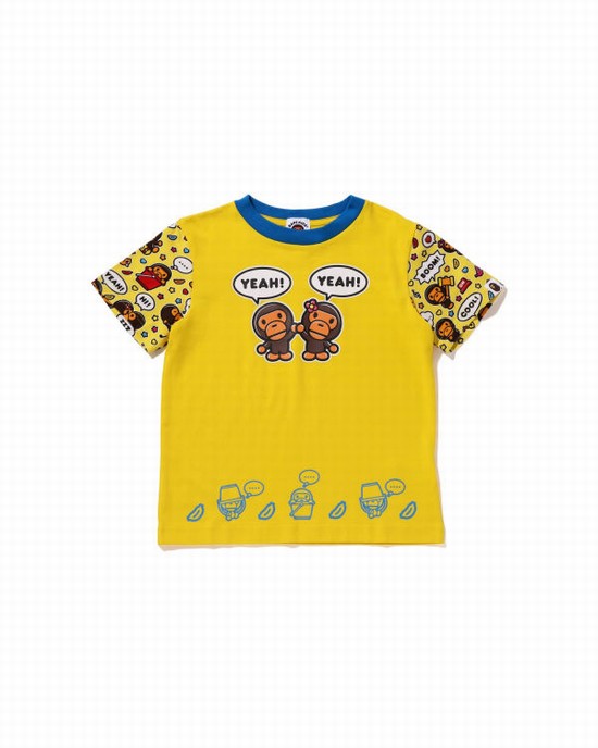 Camiseta Bape Milo Speech Balloon Milo Lisa Niños Amarillos | 608712-XYZ