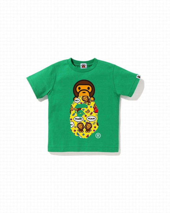 Camiseta Bape Milo Speech Balloon Milo On Ape Head Niños Turquesa | 715063-JUB