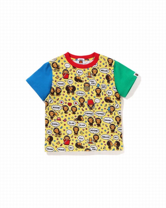 Camiseta Bape Milo Speech Balloon Niños Amarillos | 461578-JHL