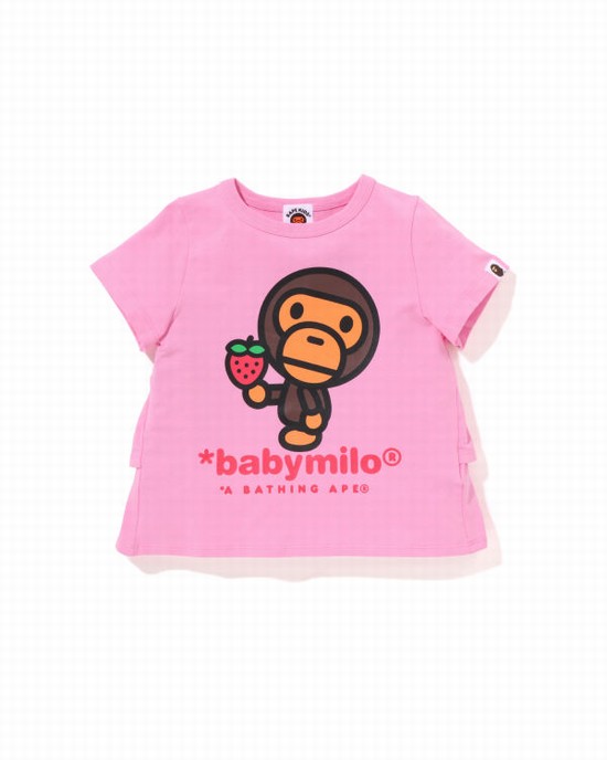 Camiseta Bape Milo Strawberry Frill Niños Rosas | 286730-NWF