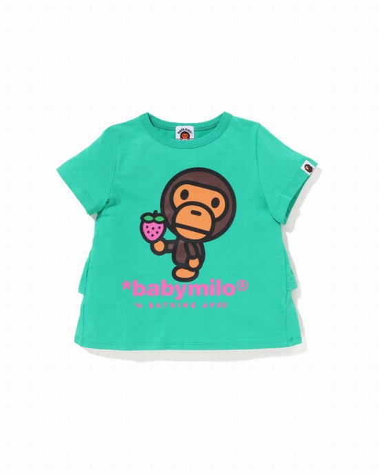 Camiseta Bape Milo Strawberry Frill Niños Verdes Claro | 304198-JGQ