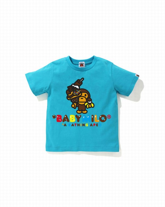 Camiseta Bape Milo Sweets Niños Azules | 810362-TWH