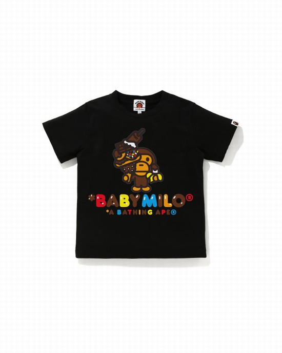 Camiseta Bape Milo Sweets Niños Negros | 675124-NUJ