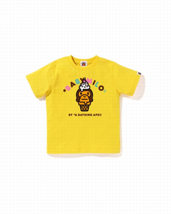 Camiseta Bape Milo ice cream Niños Amarillos | 153624-ELQ