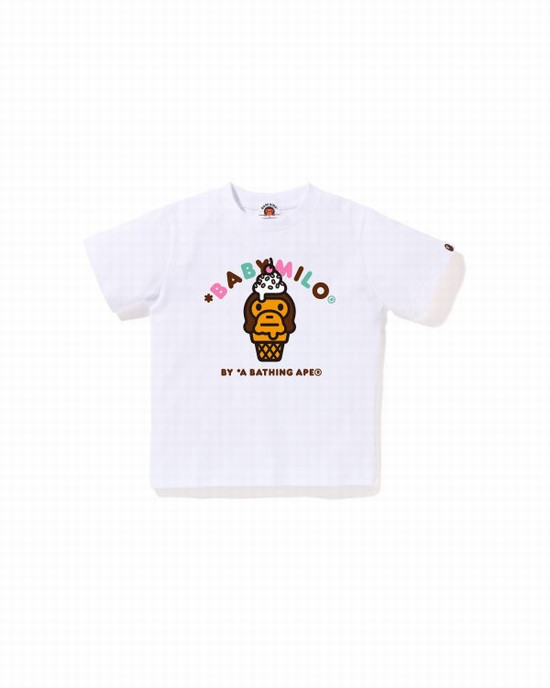 Camiseta Bape Milo ice cream Niños Blancos | 389045-PQC