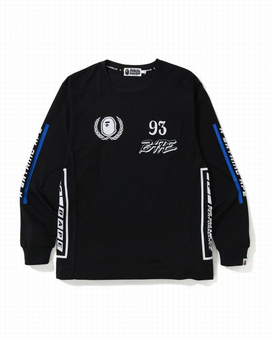 Camiseta Bape Motor Deporte Hombre Negros | 169578-GIF