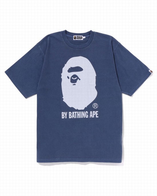 Camiseta Bape Overdyed By Bathing Ape Relaxed Hombre Azul Marino Azules | 614873-OZQ