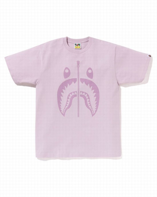 Camiseta Bape Pigment Shark Hombre Morados | 438291-JKB