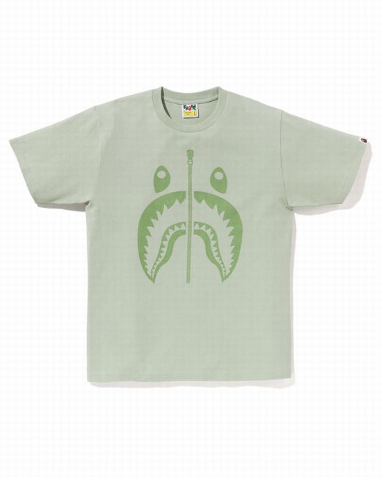 Camiseta Bape Pigment Shark Hombre Verdes Claro | 038725-UDO